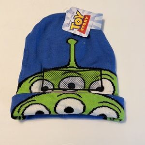 Toy Story Pizza Planet Alien Roll Down Beanie With See Through Mesh Mask.